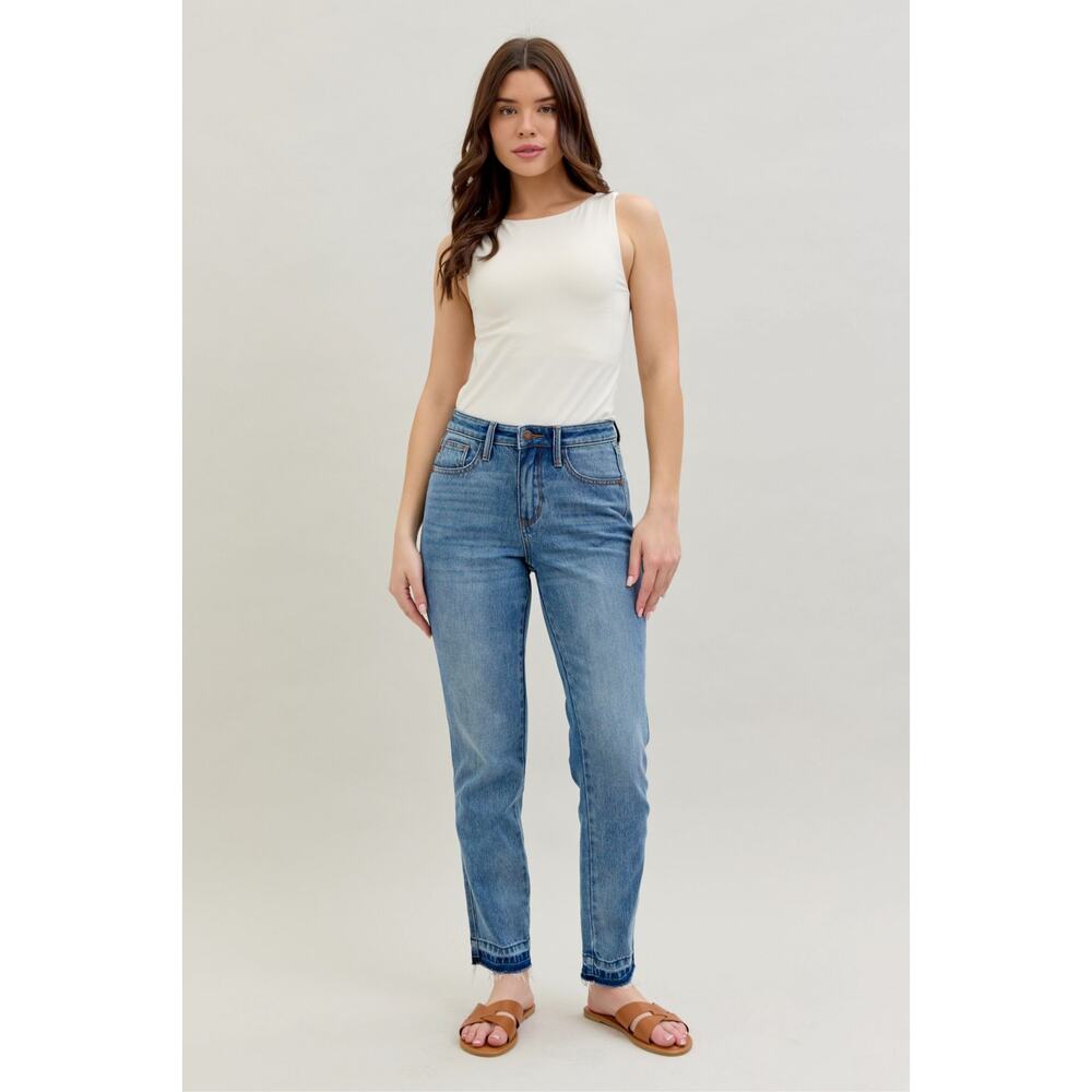 Classic High-Rise Straight Leg Jeans - Light Blue